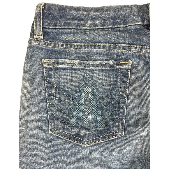 7 for all Mankind Boot Jeans  Women's Size 26  Lowrise 'A' Pocket w Rhinestones - Picture 4 of 15